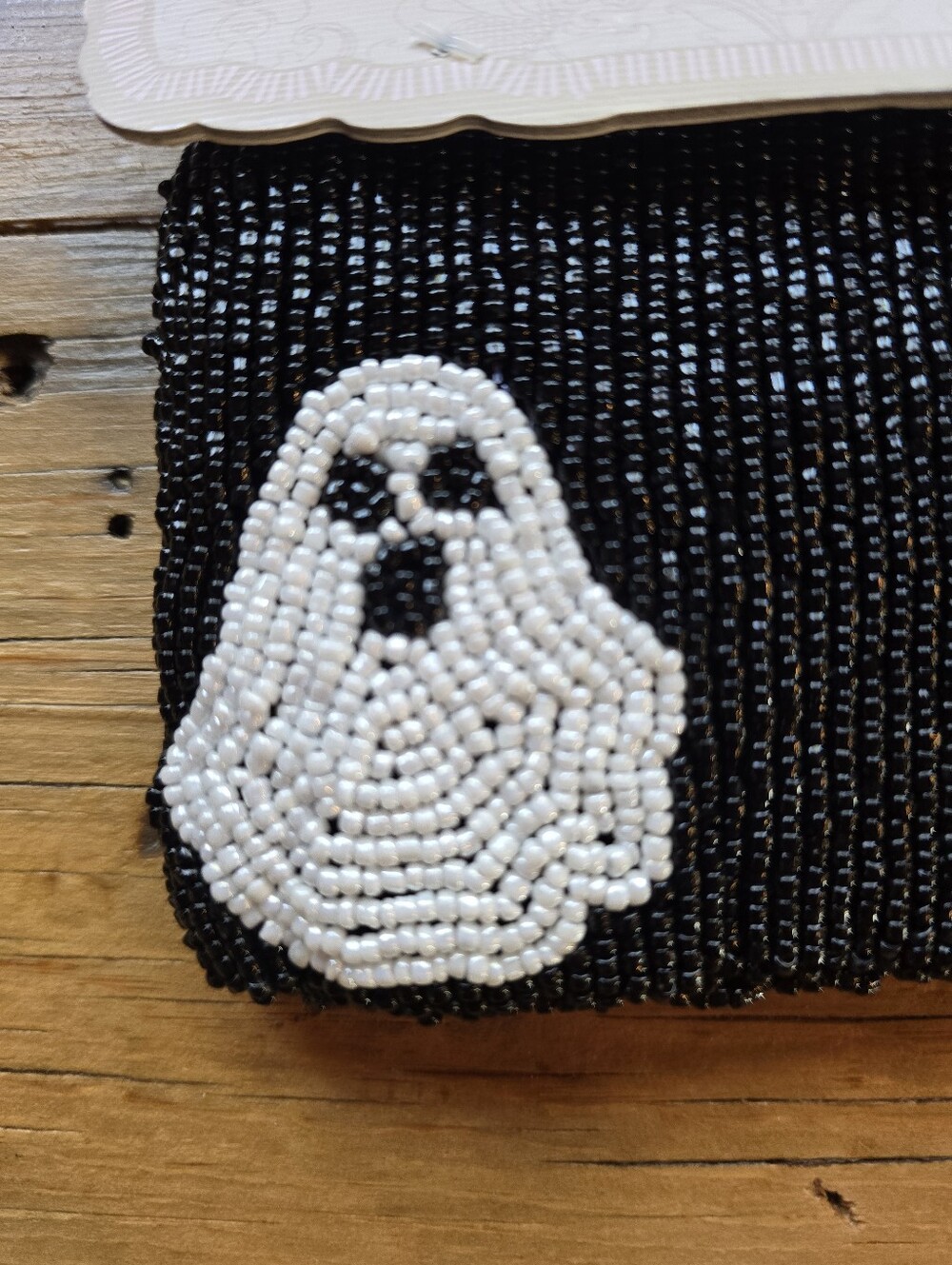 Wandering Moon Beaded Halloween BOO Pouch Coin Purse NWT - Picture 2 of 3